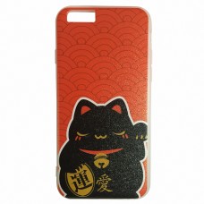 iPhone SE 5 5s - Matte TPU Soft Protective Phone Cover Case - Japanese Fortune and Love Cat